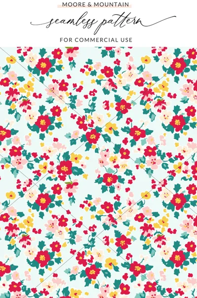 Colorful Floral Seamless Pattern For Commercial Use