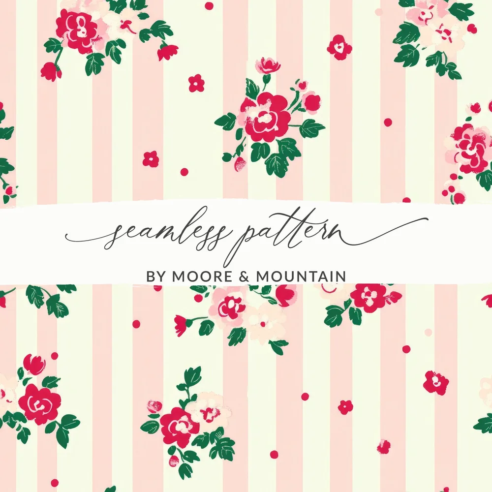 Floral Striped Seamless Pattern by Moore & Mountain