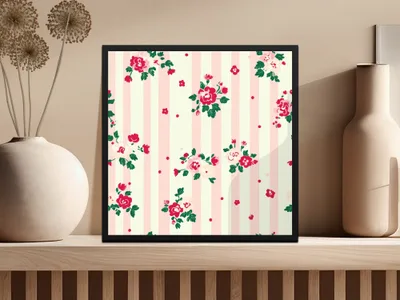 Vibrant Floral Pattern Decorative Print Wall Art