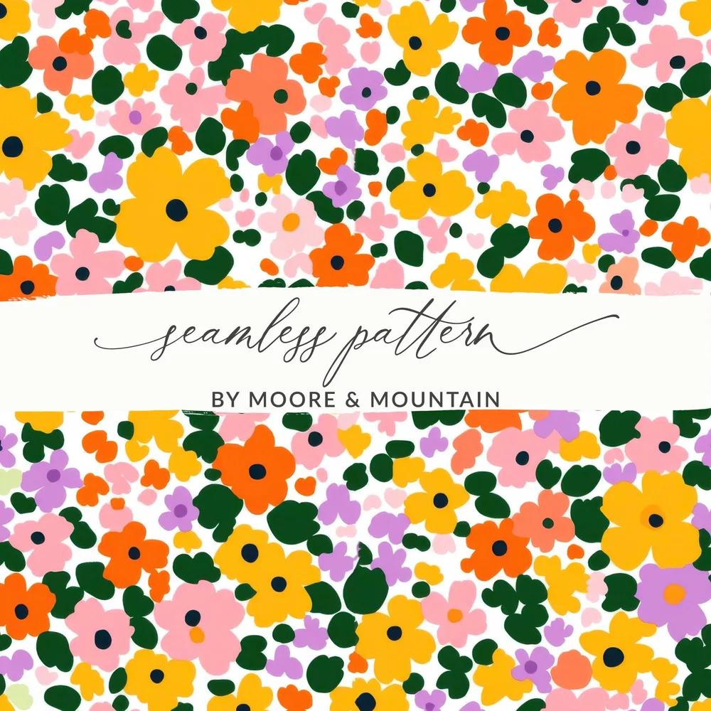 Colorful Floral Seamless Pattern by Moore & Mountain Design
