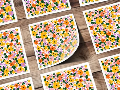 Bright Floral Pattern Stickers for Vibrant Craft Projects