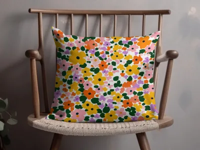 Vibrant Floral Pattern Decorative Pillow for Home Decor