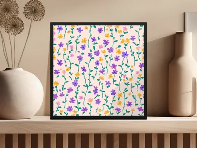 Colorful Floral Pattern Art Print for Home Decor
