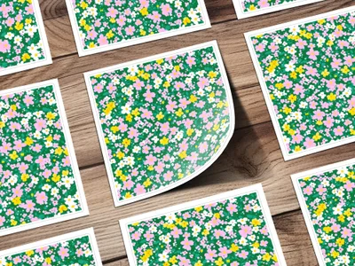 Colorful Floral Pattern Springtime Vibes Sticker Sheet