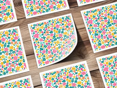 Vibrant Floral Pattern Sheets for Various Craft Projects