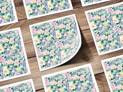Ditsy Floral Digital Paper, Seamless Flower Pattern, Watercolor Blossom, Fabric Design, Pastel Flower Print, Modern Abstract Floral - Moore and Mountain
