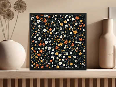 Floral Pattern Wall Art with Vibrant Blooms Artwork