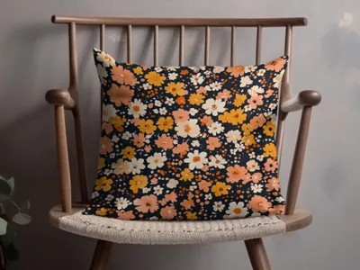 Vibrant Floral Pattern Throw Pillow for Home Decor
