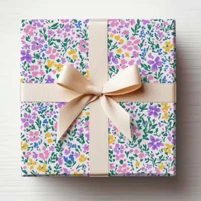 Beautiful Floral Gift Wrap With Ribbon Perfect for Any Occasion