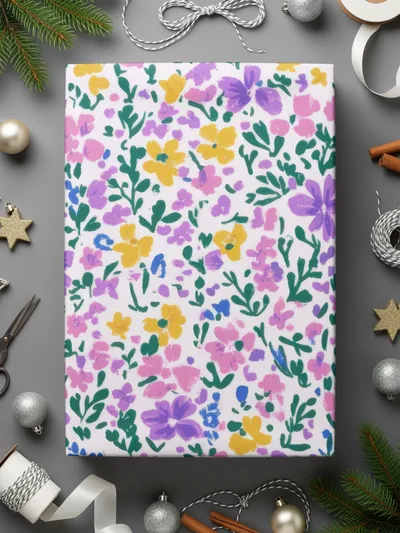 Colorful Floral Pattern Gift Wrapping Paper for All Occasions