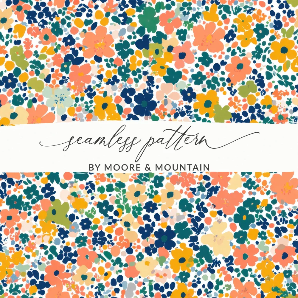 Colorful Floral Print Seamless Pattern Design