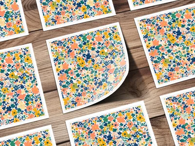 Vibrant Floral Print Pattern Sticker Sheet Product