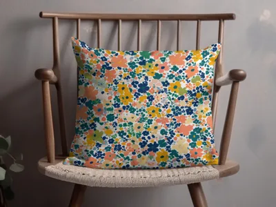 Vibrant Multicolor Floral Decorative Cushion product