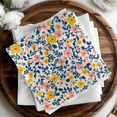 Vibrant Colorful Floral Pattern Design Paper Product