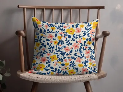 Vibrant Floral Pattern Cushion for Modern Home Decor