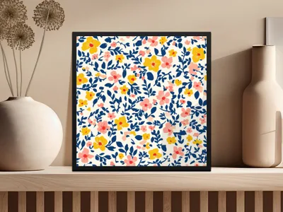 Colorful Floral Print Art for Home Decor