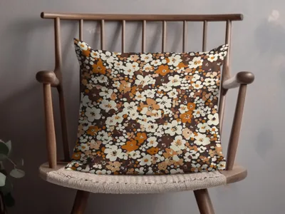 Vintage Floral Print Decorative Throw Pillow