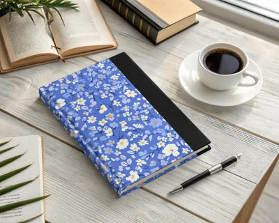 Blue Floral Design Hardcover Journal for Daily Use