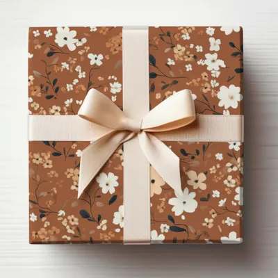 Floral Patterned Gift Box with Elegant Bow Design Product