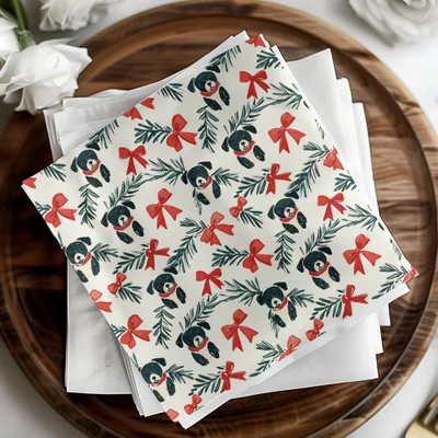 Dog Christmas Seamless Pattern, Puppy Digital Paper, Holiday Bows Jpeg, Repeating Dog Pattern, Festive Download, Animal Print, Xmas Digital - Moore and Mountain