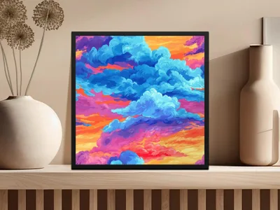 Dreamy Sky Digital Download, Abstract Clouds JPEG, Seamless Cloudscape Image, Fantasy Sky Texture, Colorful Sky Art Print, Clouds Digital - Moore and Mountain