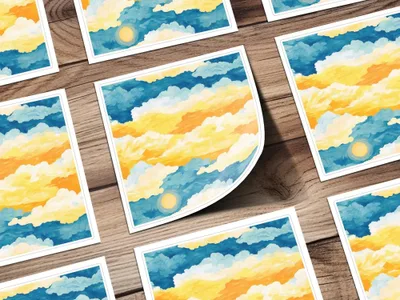 Dreamy Sky Digital Paper, Sunset Clouds Pattern, Seamless Digital Paper, Sky Background, Abstract Digital Paper, JPEG Digital File
