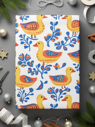Duck Seamless Pattern Digital, Floral Repeat Pattern, Farm Animal Design, Kids Room Decor, Fabric Design, Scrapbooking Paper - Moore and Mountain