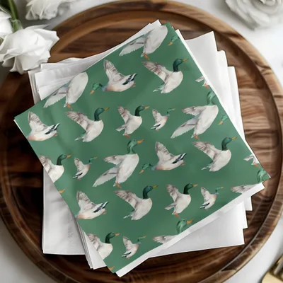 Duck Seamless Pattern Digital, Watercolor Ducklings, Green Background, Digital Paper Pack, Fabric Design, Backgrounds, Print - Moore and Mountain