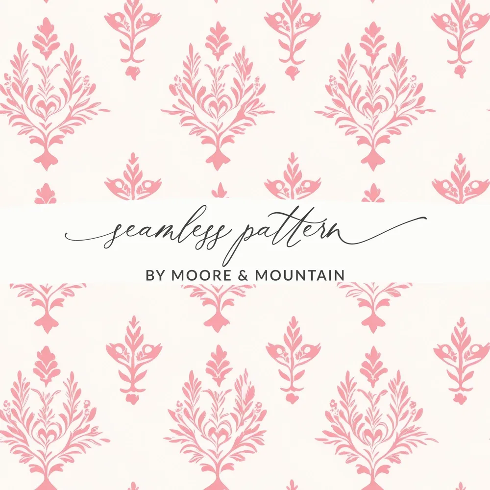 Elegant Pink Floral Seamless Pattern by Moore & Mountain