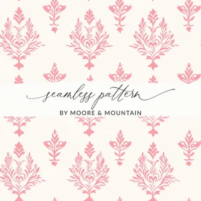 Dusty Pink Modern Damask Simple Pattern