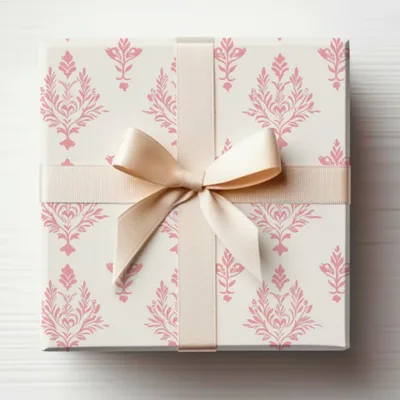 Elegant Gift Box with Pink Decorative Pattern