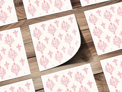 Elegant Floral Pattern Red Decals Sticker Sheet Product