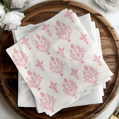 Elegant Pink Floral Pattern Tissue Paper Product