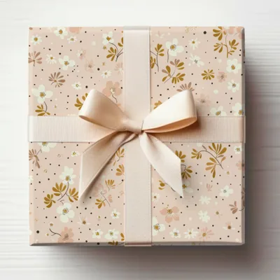 Elegant Floral Gift Box with Bow Ideal for Gifting