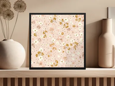 Elegant Floral Pattern Framed Artwork for Home Decor