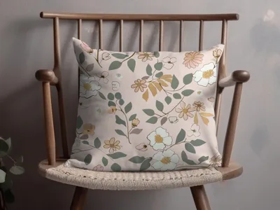 Floral Pattern Pillow with Beautiful Botanical Design