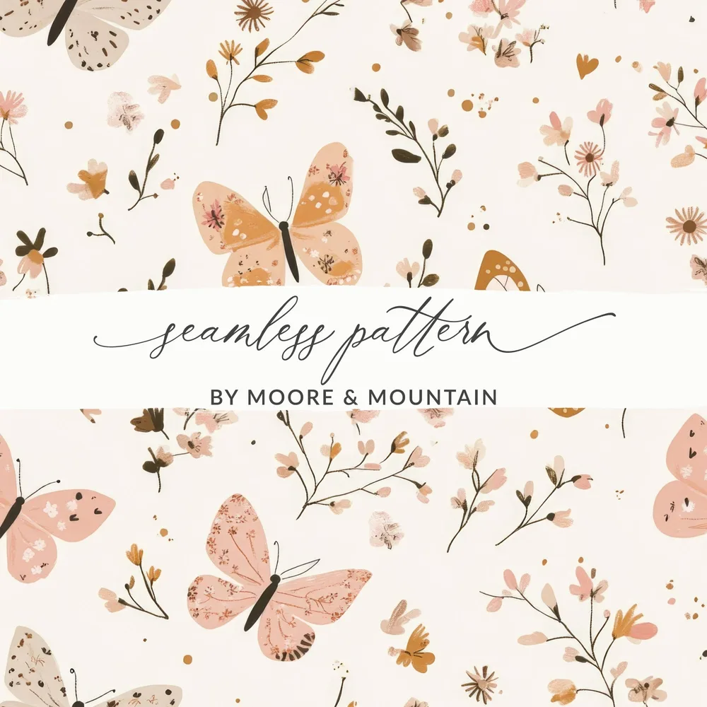 Butterfly and Floral Pattern by Moore & Mountain