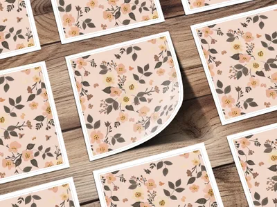 Beautiful Floral Pattern with Leaves Greeting Card
