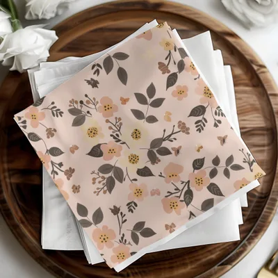 Elegant Floral Pattern Square Napkin Set for Dining Decor