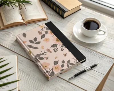 Floral Patterned Planner with Black Spine