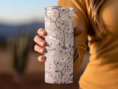 Elegant Floral Travel Mug for Stylish Beverage Storage