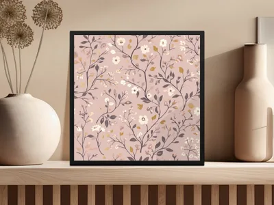 Elegant Floral Pattern Abstract Wall Art Decor Print