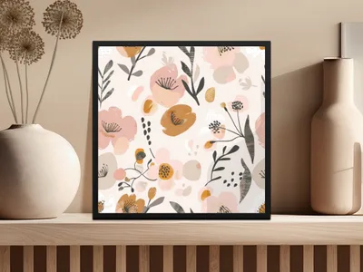 Modern Abstract Floral Art Print for Home Decor