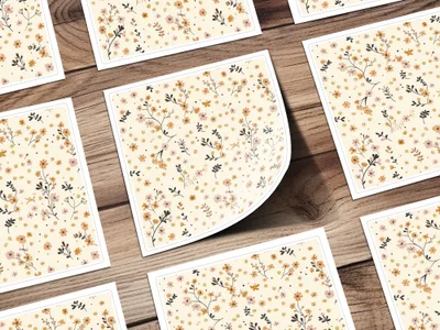 Floral Pattern with Yellow and Black Elements product