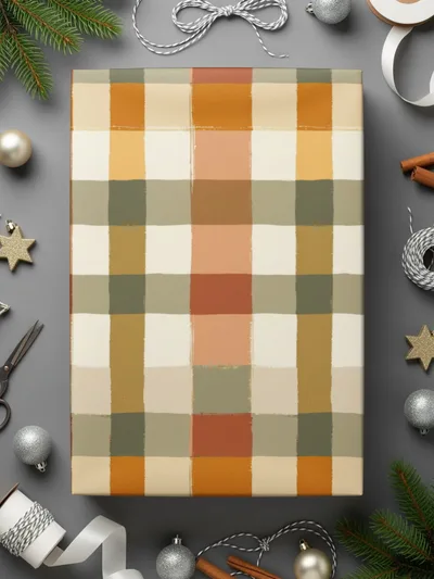 Earth Tone Plaid T-Shirt Digital File, Brown Tan Check Pattern, Seamless Plaid Design, Apparel, Home Decor, Fabric Pattern T-Shirt - Moore and Mountain