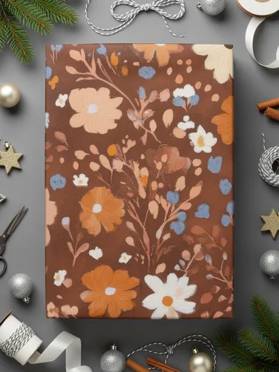 Floral Pattern Decorative Wrapping Paper for Gift Wrapping
