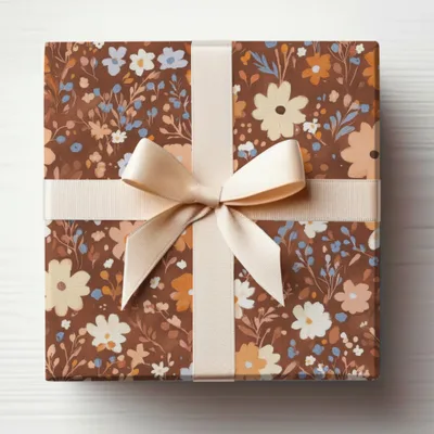 Floral Pattern Gift Box with Ribbon for Special Occasions