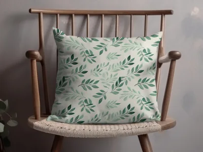 Botanical Green Leaves Design Cushion Pillow product