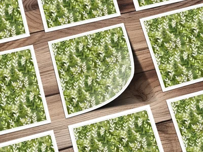 Green Leaf Pattern Nature Inspired Art Print Product