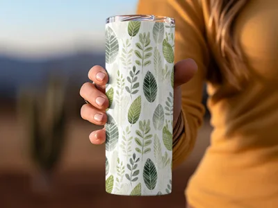 Green Leaf Pattern Stainless Steel Tumbler product